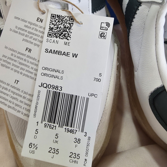 Adidas Samba White Green Sneakers with Gum Sole - Picture 5 of 7